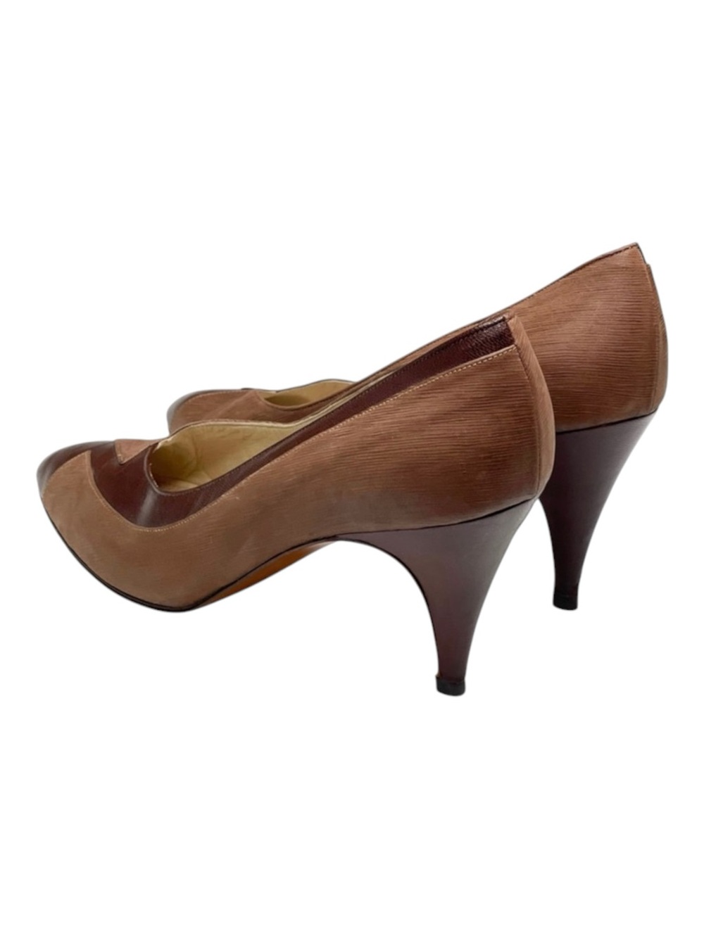 Vintage 70’s: Saint Claire ⊛ Italy Soft Glove Leather Pumps ⊛ Dusty Rose 2 Tone - Picture 7 of 16